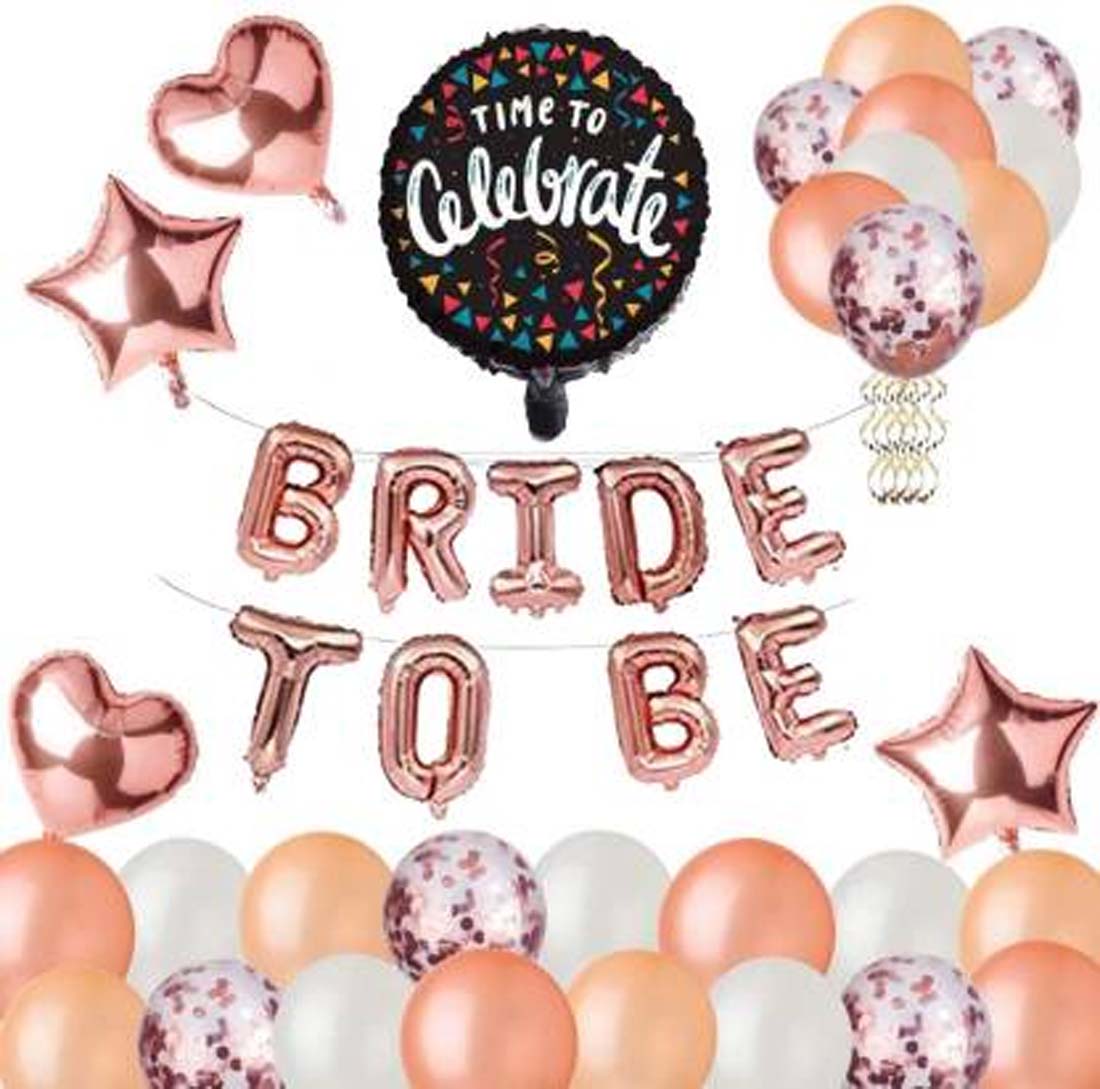 R G ACCESORIES Rose Gold Theme Birthday Party Decorations - 36 Pcs Combo -  Foil Curtains, Pink Banner, Rose Gold Metallic Balloons, White, Orange &  Confetti Balloons - Rose Gold Theme Price